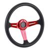 14-дюймовый универсальный руль для автомобиля из ПУ кожи и алюминиевого сплава, с кнопкой звукового сигнала, модифицированный красный