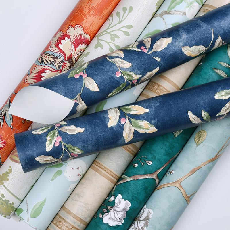 Ретро нетканые обои самоклеящиеся трехмерные для спальни гостиной общежития ТВ фона стены самоклеящиеся