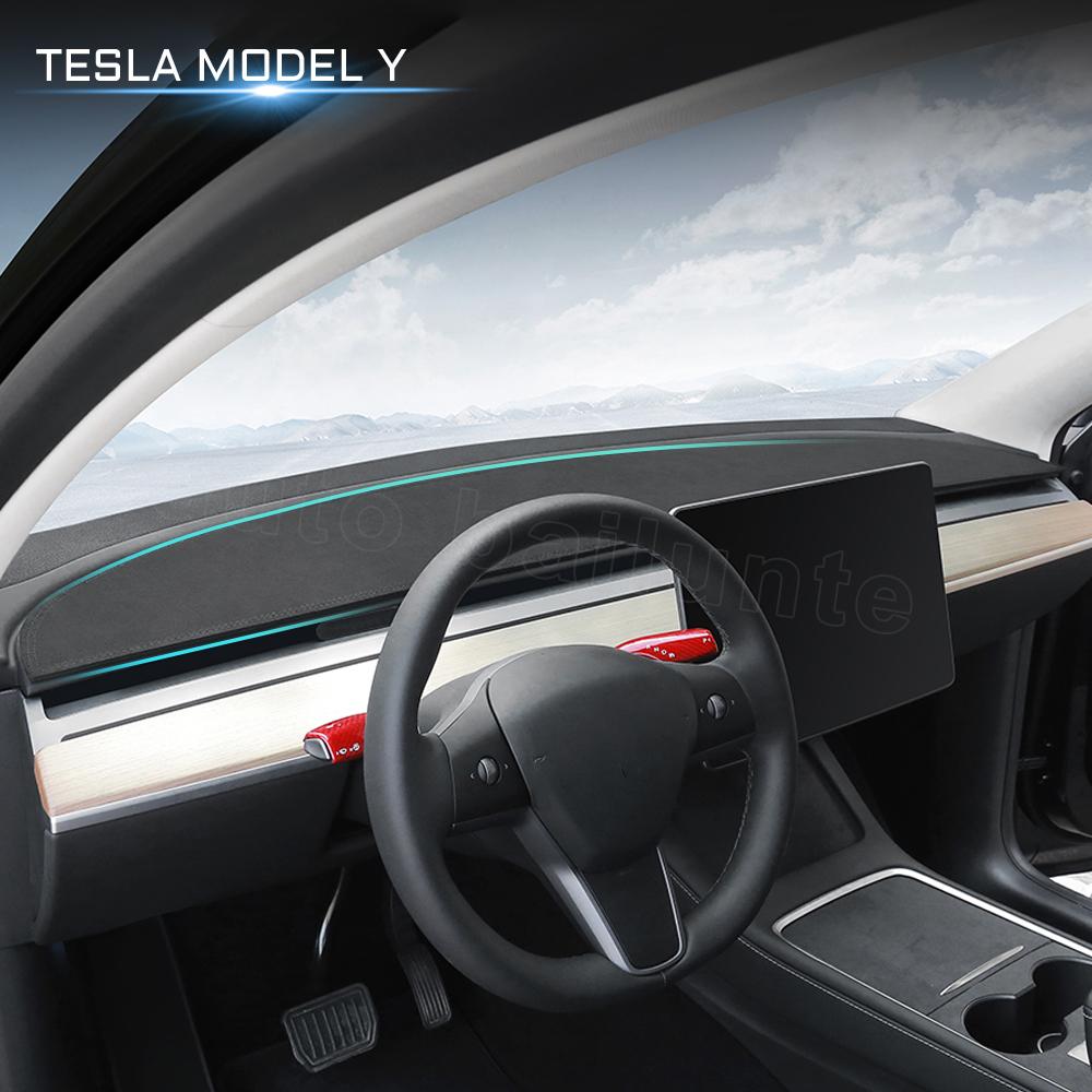Для Tesla Model Y 2022 2023 внутренние автомобильные аксессуары, коврик для приборной панели, декоративная подушка для приборной панели, светозащитный коврик, нескользящий