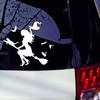 Witch On Flying Broom Car Auto Sticker Bumper Window Laptop Halloween DIY Decal
