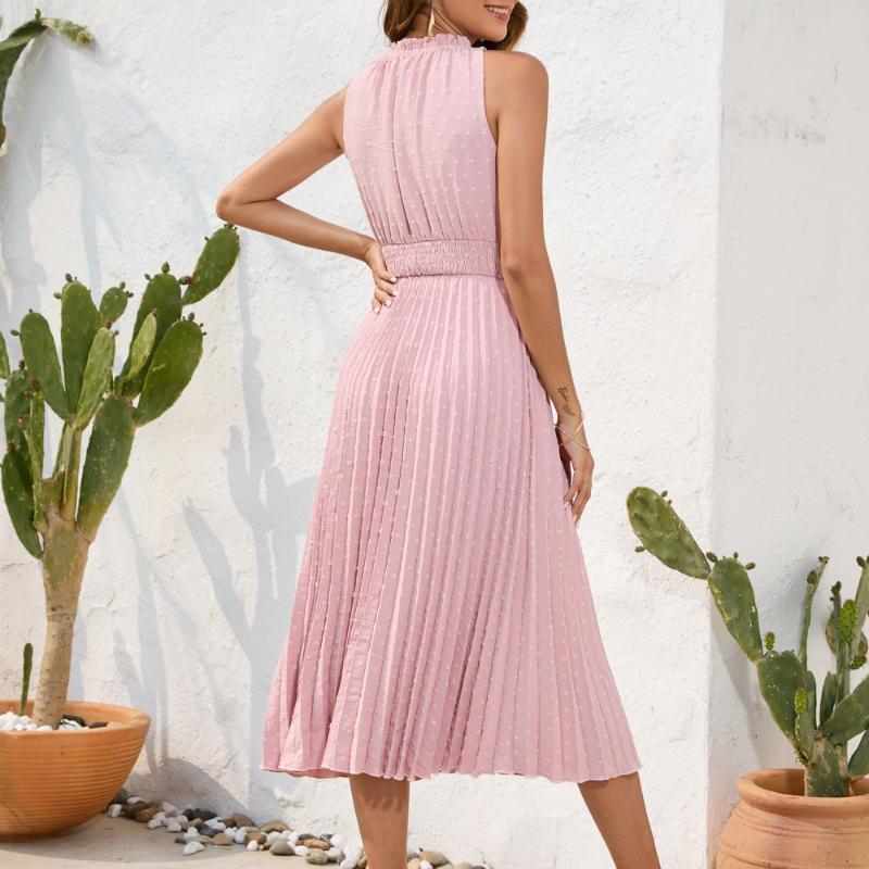 GMXIA Платье с завязками на талии, плиссированное, с завязками, без рукавов, летние платья, повседневные платья для отдыха и путешествий
