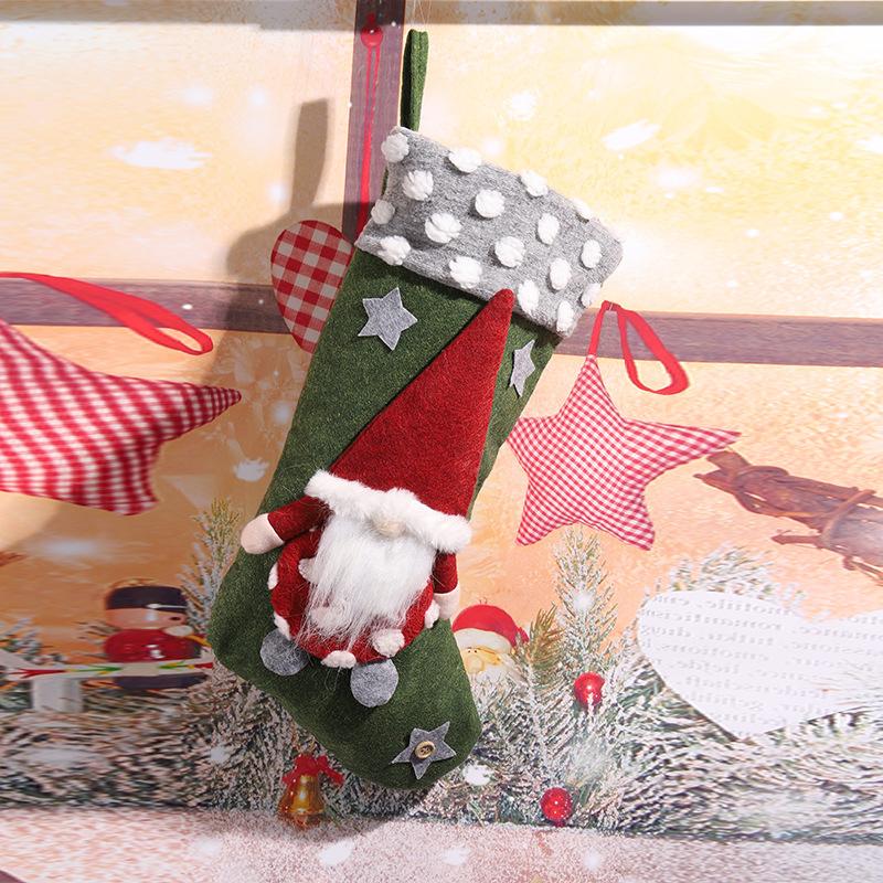 Christmas Decorations Old Man Of The Forest Lamb's Wool Christmas Stockings Faceless Doll Christmas Stockings Gift Bags Candy Bags