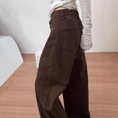 Джинсы Scimitar для женщин на осень и зиму, с высокой талией, утягивающие, свободные и универсальные, широкие брюки в пол