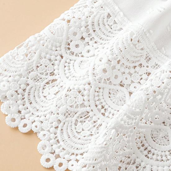 Женская рубашка с V-образным вырезом, рукавом 3/4, повседневная, с кружевной вставкой на подоле, жаккардовым декором, однотонная, дышащая