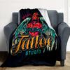 Tattoo Art Flannel Blanket Throw Blanket Soft Warm Sofa Bed Camping Car home Decor Unique Christmas Gift C930381