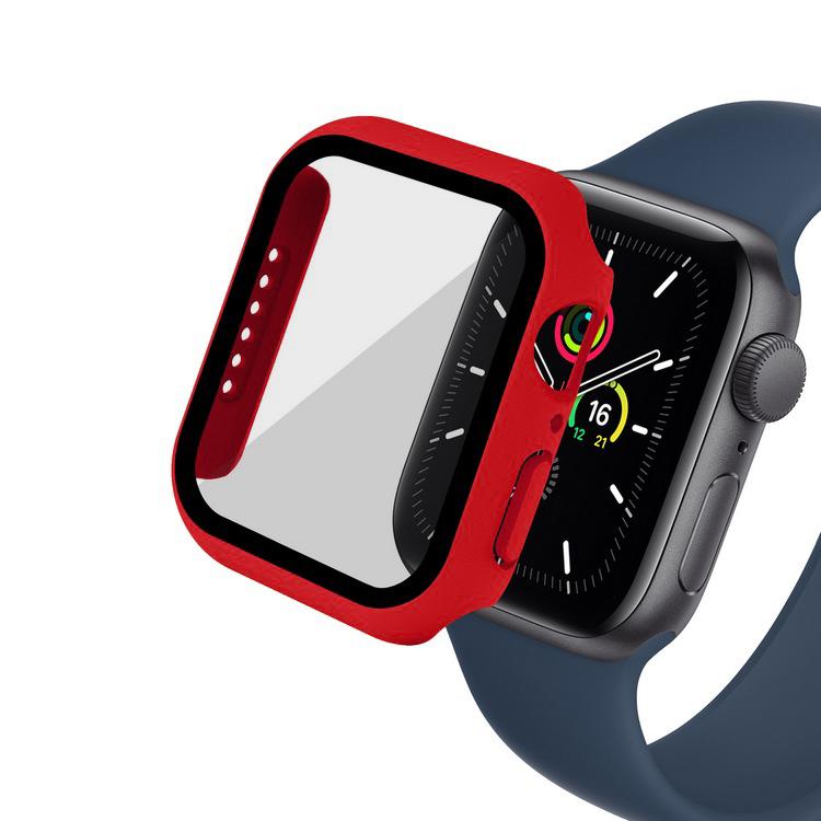 Стекло + чехол для Apple Watch, чехол серии 44/40/41/45/42/38 мм, аксессуар для iWatch, защитная пленка для экрана Apple watch 8 7 6 SE 5 3