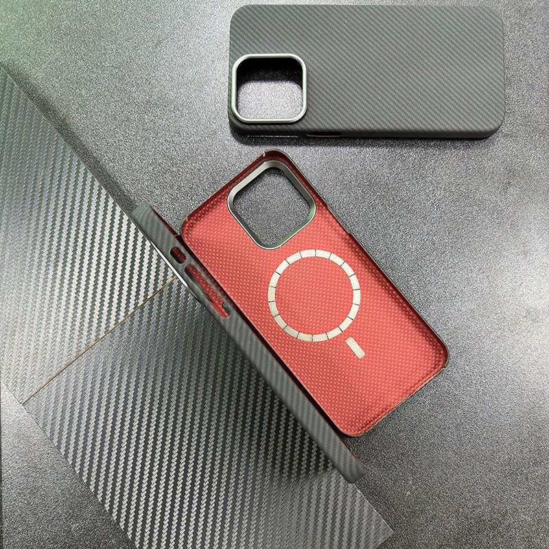 Magnetic Kevlar Phone Case IPhone 15 Pro Max Slim Protective Cover