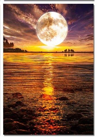 Новый DIY 5D алмазная живопись Луна Дерево полная круглая мозаика Пейзаж Цветок Алмазная вышивка Искусство горный хрусталь для домашнего декора