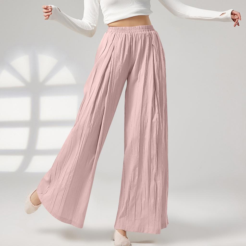 Женские свободные повседневные пляжные брюки с высокой талией и широкими штанинами