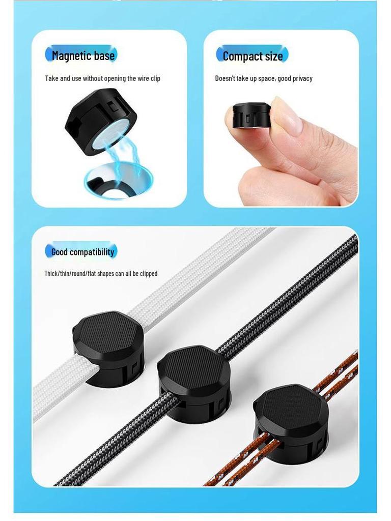 Magnetic Desktop Cable Organizer for Phone Charging and Data Management