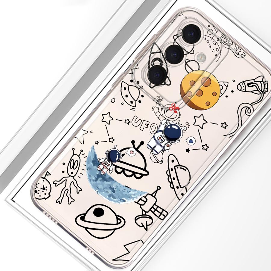Мультяшный милый чехол-астронавт для Samsung Galaxy A34 A35 A14 A16 A56 A50 A54 A15 A55 A23 A36 A13 A33 A52 A25 A51 A52 A31 A26 A24