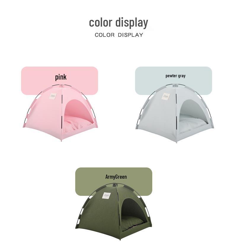 Custom Summer Cooling Pet Bed & Tent: Breathable, Foldable, Solid Color, Minimalist Design