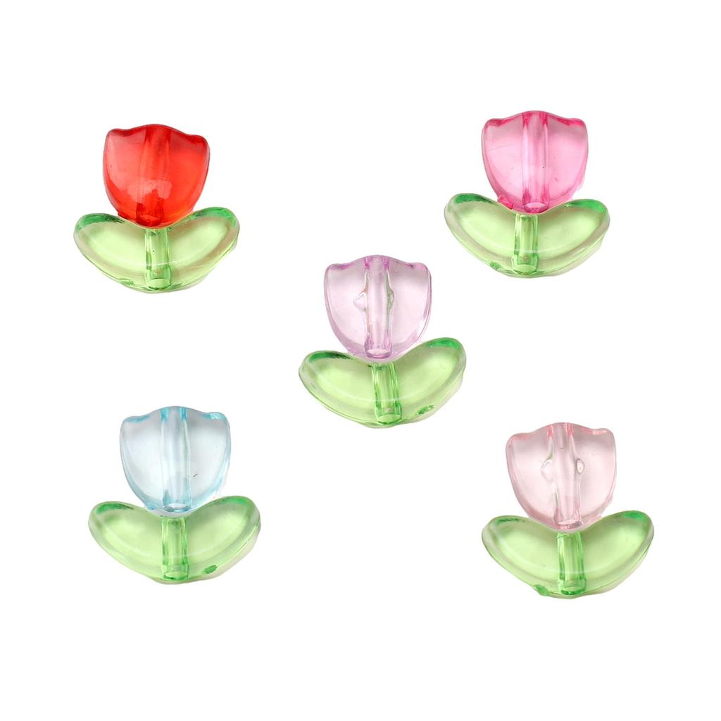 20 шт./пакет Акриловые бусины-тюльпаны для изготовления ожерелий, браслетов, серег, ювелирных изделий, аксессуары для рукоделия