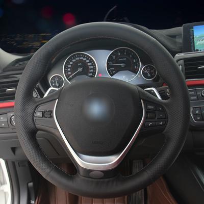 Черный чехол для рулевого колеса автомобиля из искусственной кожи для BMW F20 F21 F22 F23 F30 F31 F34 F32 F33