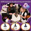 Whimsical Witch Hat Pumpkin Doll Hand Knitted Halloween Ghost Ornament, Crochet Plush with Pocket Sized Anxiety Relief Figurine Encouragement