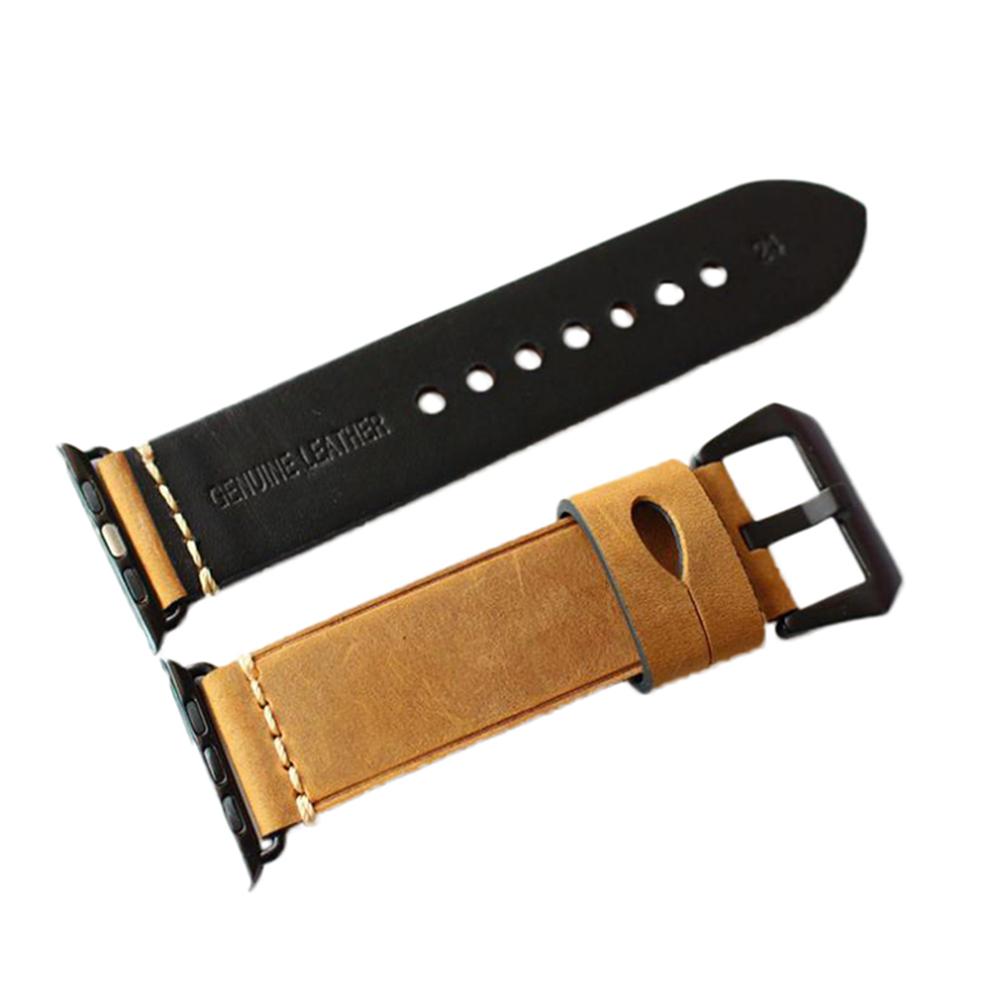 125MM+75MM Manual Fashionable Genuine Leather Strap Watch Band for Apple Watch