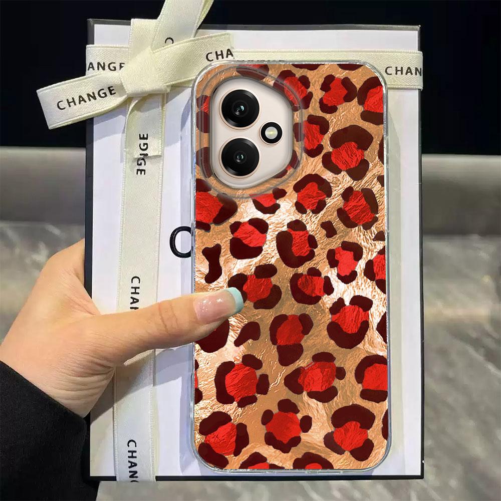 Korean Fashion Pink Leopard Print Phone Case for Honor 400 200 90 Smart Pro Magic7 70 Lite X9a X9c X9b X8b X8a X8c X7c X7b Cover