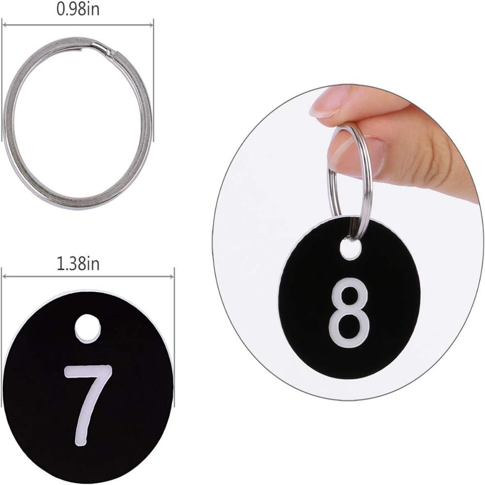 20 Pack Black Numbers Tags 1-20 Numbered Keychains Teacher Dormitory Keys  Office