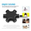 1Pcs 1 Male to 5 Female 3.5mm Audio Headphone Splitter  Phone Laptop MP3 Player