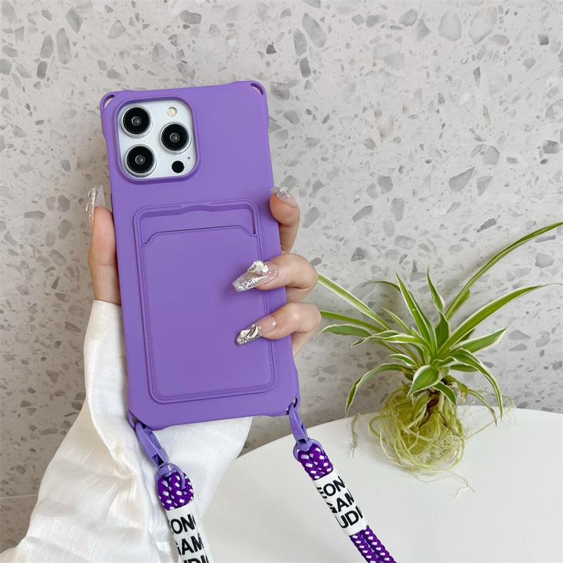 Кошелек через плечо с отделением для карт, жидкий силиконовый чехол для iPhone 15 14 13 12 11 Pro Max 15 14 Plus XS Max XR X 6s 7 8 Plus, силиконовый мягкий чехол с ремешком на веревке