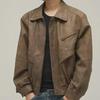 2023 Distressed Brown Leather Jacket for Men & Women - Trendy Retro Style