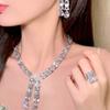 Sotheby'S, Ожерелье с буквой и драгоценным камнем в форме капли воды, Ослепительное, Позолоченное 18-каратным золотом, Высокоуглеродистый цирконий, Серьги.