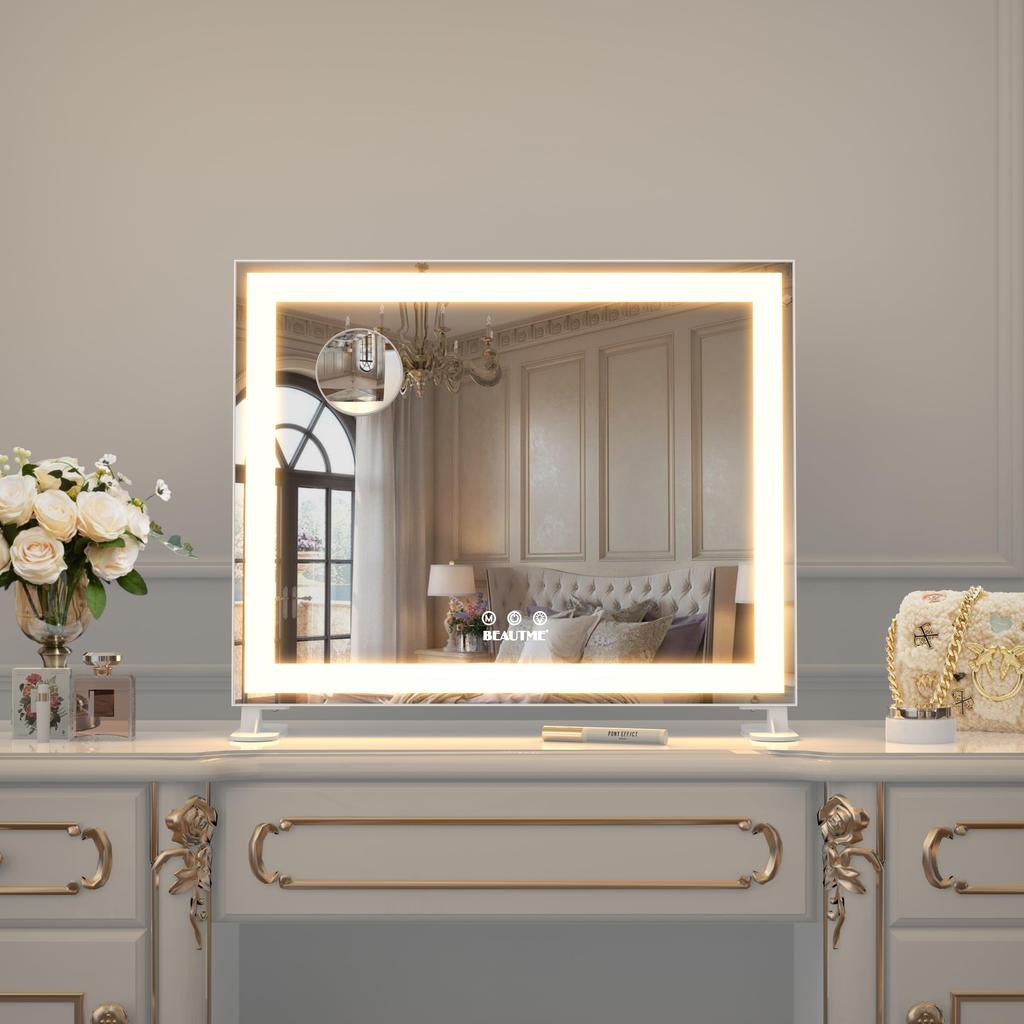 ANYHI Зеркало для актрисы, настольное, голливудское зеркало, зеркало для актрисы, настенное, светодиодное, поясное, зеркало для актрисы, светодиодное, подсвечиваемое, зеркало для макияжа, 3 режима освещения, регулируемое