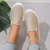 Shiny Gold Sequins Loafers for Women's Pu Leather Slip-On Platform Sneakers Woman 2025 Autumn Non-Slip Flats Casual Shoes Ladies