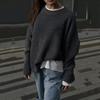 Women's Autumn and Winter Solid Colour Round Neck Loose Knitted Pullover Sweater