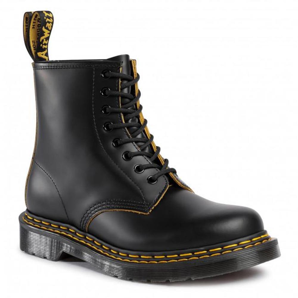 Boots Dr. Martens Black / Yellow 1460 Double Stitch Version