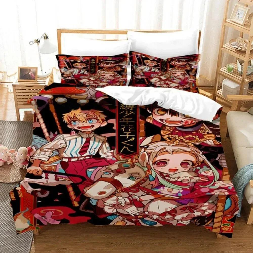 Fashion 3D Printing Anime Toilet-bound Hanako-kun Bedding Set Duvet Cover Sets Comforter Bedding Double Size Adults Kids Gift