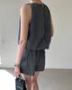 2025 Korean Summer Sleeveless Tank & Wide Leg Shorts Skirt Set