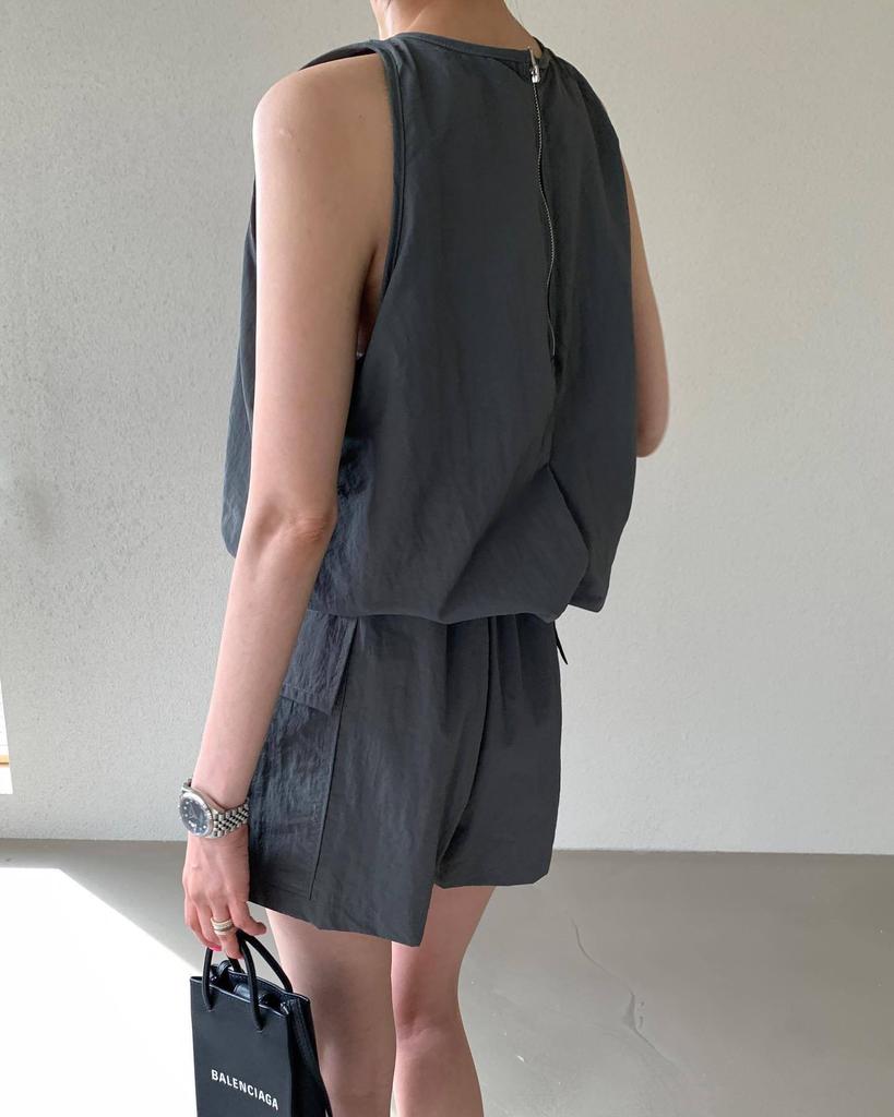 2025 Korean Summer Sleeveless Tank & Wide Leg Shorts Skirt Set