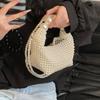 Luxury Pearl Beading Woven Handmade Hobo Bag Fashion Women Handbag Evening Bag Wedding Party Shoulder Crossbody Bag