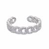 Cuban Chain Inlaid Zircon Full Diamond Open Ring Light Luxury High Sense Pair Ring Niche Design Stacked Ring