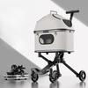 Magnesium Alloy Pet Stroller Ultra Lightweight Foldable Dog Cat Carrier Portable Travel Pushchair for Teddy Outdoor Walking Cart