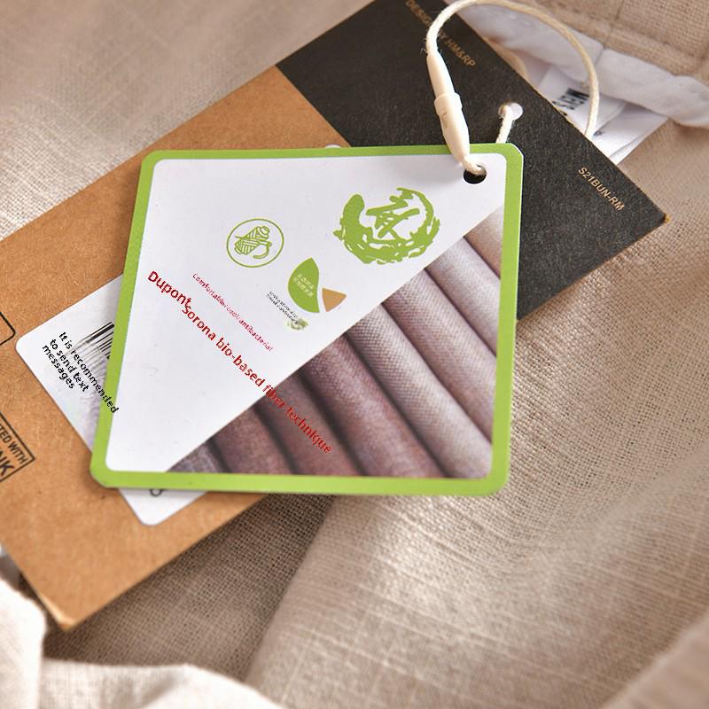 Мужские летние дышащие брюки прямого покроя из хлопка и льна DuPont Fabric с эластичной резинкой на талии