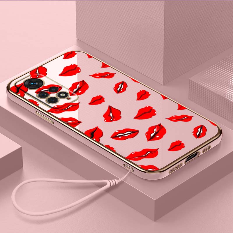 Роскошный чехол для телефона из ТПУ с ремешком для Xiaomi Poco F1 F3 F4 F5 M3 M4 M5 X3 X4 X5 PRO 11 Lite 11T 12T 13T чехлы A37 Косметическая помада для макияжа