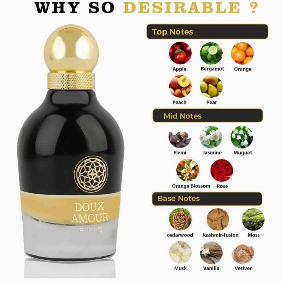RiiFFS Doux Amour Imported Long Lasting Men Scent, 100 мл, фруктовый, цветочный и древесный, успокаивающий аромат