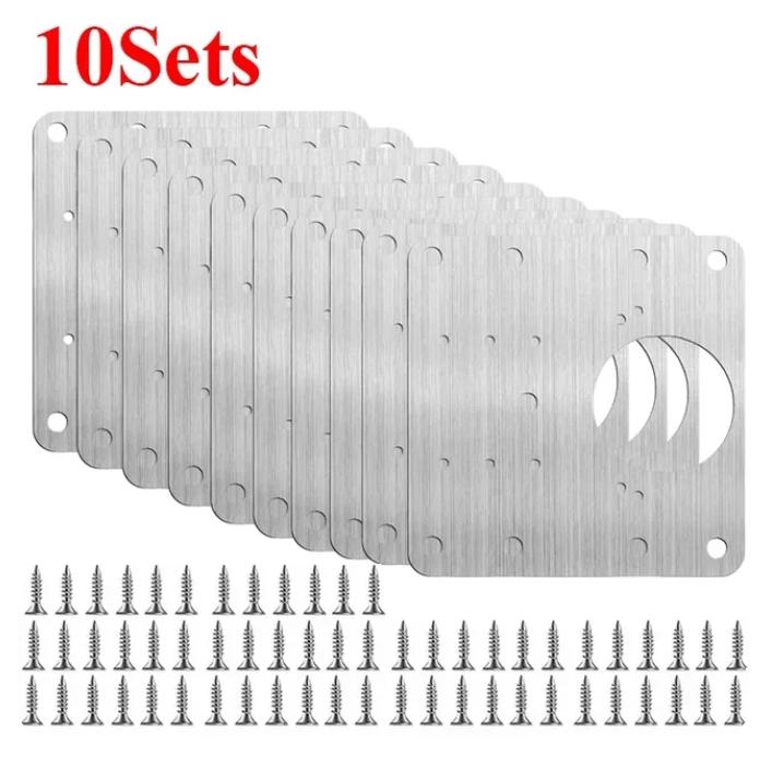 1/2/4Pcs Kitchen Cabinet Hinge Repair Plate Stainless Steel Furniture Drawer Hinge Fixing Plate Table Cabinet Window Door Repair