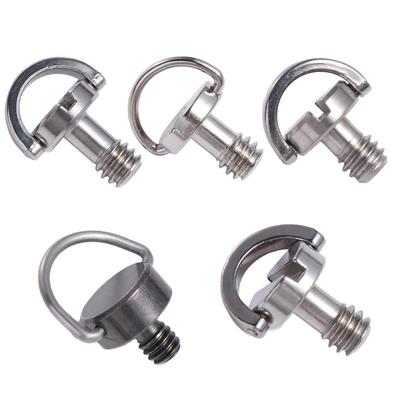 Screw Adapter Silver Quick Release For DSLR D-Ring Screw Camera Screw Tripod Screw 1/4 Inch Screw