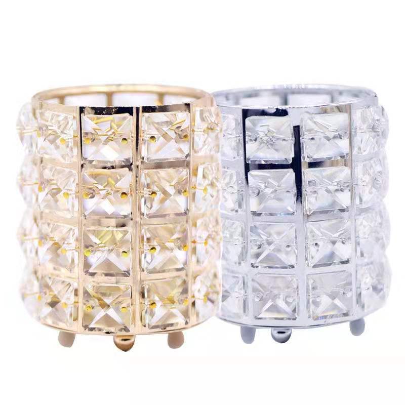 Кристальный стакан для хранения кистей для макияжа в дворцовом стиле, контейнер для хранения инструментов для макияжа, коробка для хранения ювелирных изделий, подставка для хранения инструментов для ногтей