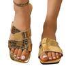 Flat-bottomed Slippers Square-toed Casual One-line Flip-flops and Trade Shoes
