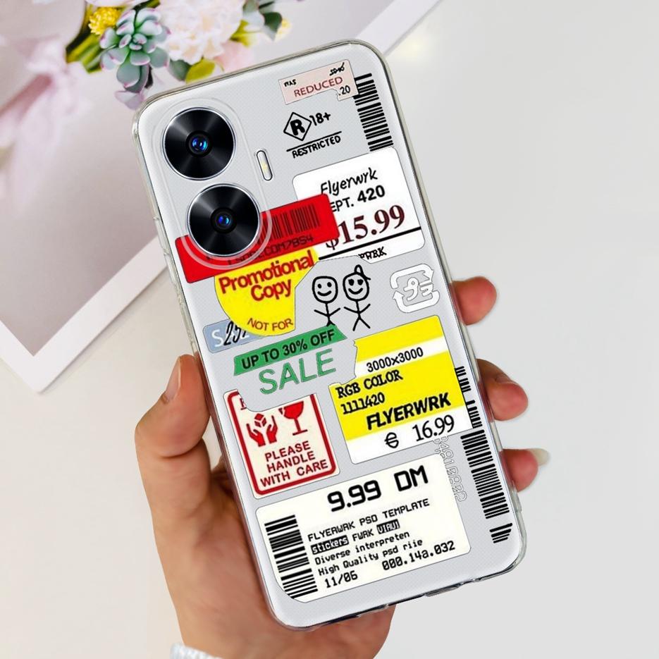 For Realme C55 4G Case RMX3710 Colorful Painted Cover Soft Slim Fundas Phone Case For Realme C55 C55 RealmeC55 Back Cover Bumper