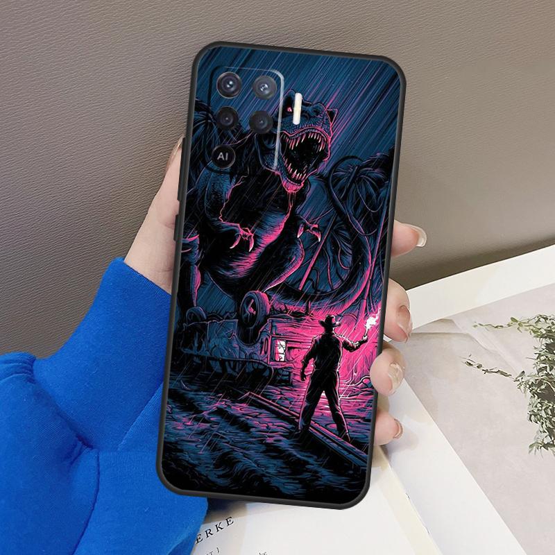 Чехол с динозаврами Юрского периода для Oppo A76 A16 A96 A17 A18 A60 A80 A40 A38 A58 A78 A98 A94 A74 A54 A15 A57 A77 A5 Pro
