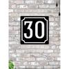 House Number 30 Classic Black Metal Sign 20x20cm, Modern Door Wall Decor