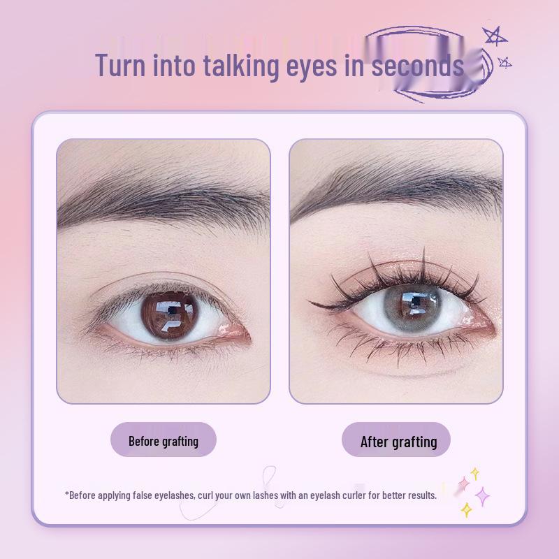 Накладные ресницы Menghela Big Eye Natural Curled - Тонкая ножка, отдельные пучки для удлинения