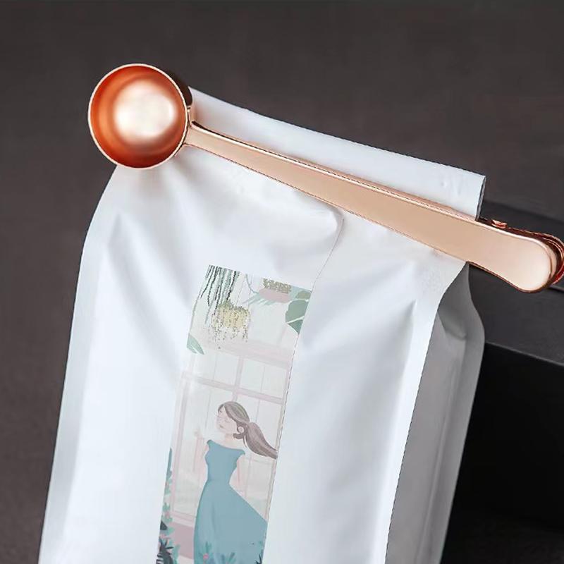 2 в 1 ложка-лопатка для кофе из нержавеющей стали с зажимом для герметизации, серебряные кухонные принадлежности с зажимом для герметизации, кухонные принадлежности в подарок