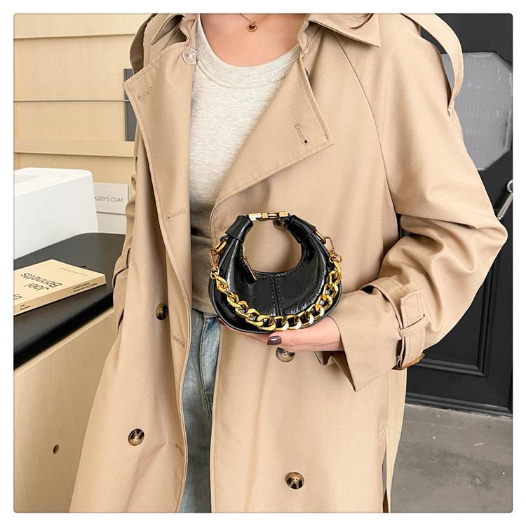 Новая мини-сумка в форме полумесяца на осень и зиму, ретро-масляный шарм!