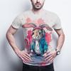 Футболка с рисунком Hip-Hop Bunny - Urban Streetwear Rabbit с наушниками, дизайн Splash Art, мягкий полиэстер, мужская футболка